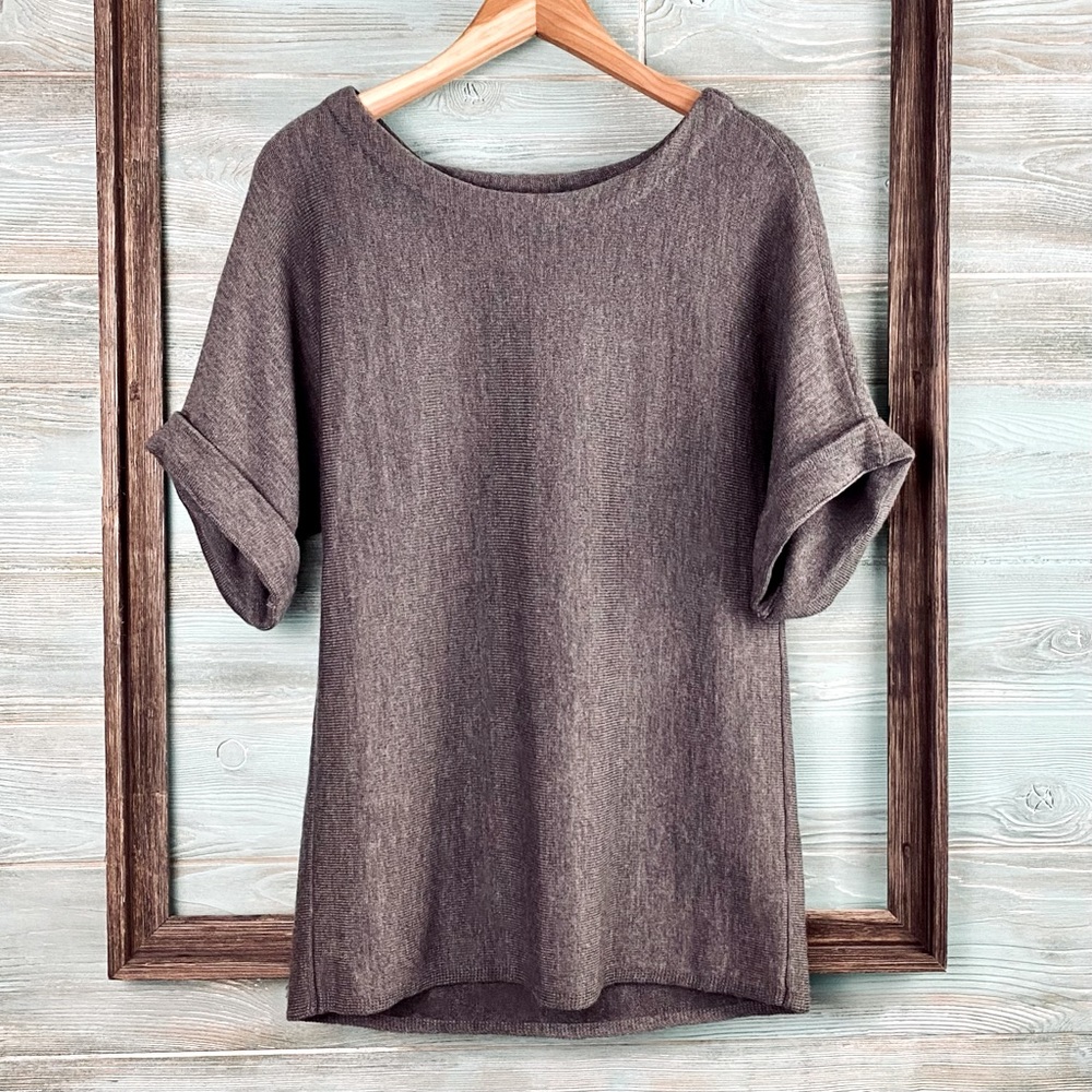Eileen Fisher gray wool sweater Size Small